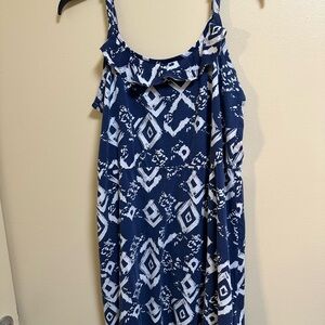 Faded Glory Blue and White V-Neck Blouse